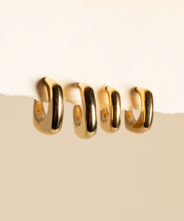Orecchini quadrotti bold gold