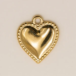 Ciondolo cuore cornice beaded gold mata design