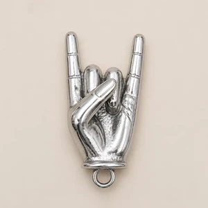 Ciondolo mano rock silver acciaio mata design
