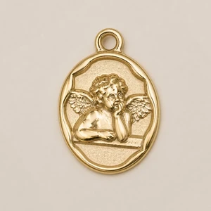 Ciondolo medaglietta angioletto gold mata design