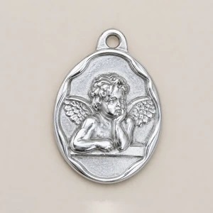 Ciondolo medaglietta angioletto silver mata design