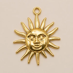 Ciondolo sole gold collana personalizzabile mata design