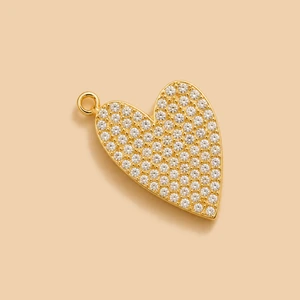 Ciondolo cuore pave oro