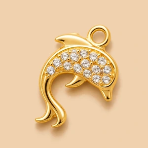 Ciondolo delfino pave oro
