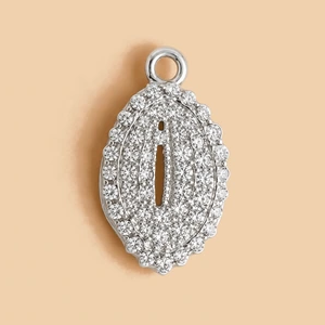 Ciondolo labbra pave argento