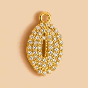 Ciondolo labbra pave oro