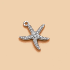 Ciondolo stella marina pave argento