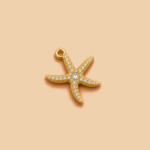Ciondolo stella marina pave oro
