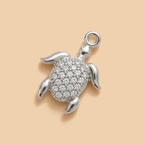 Ciondolo tartaruga pave argento