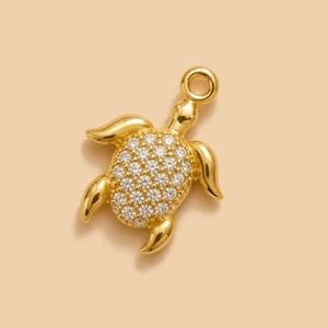 Ciondolo tartaruga pave oro