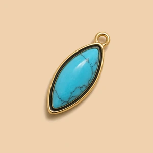 Ciondolo turchese marquise oro