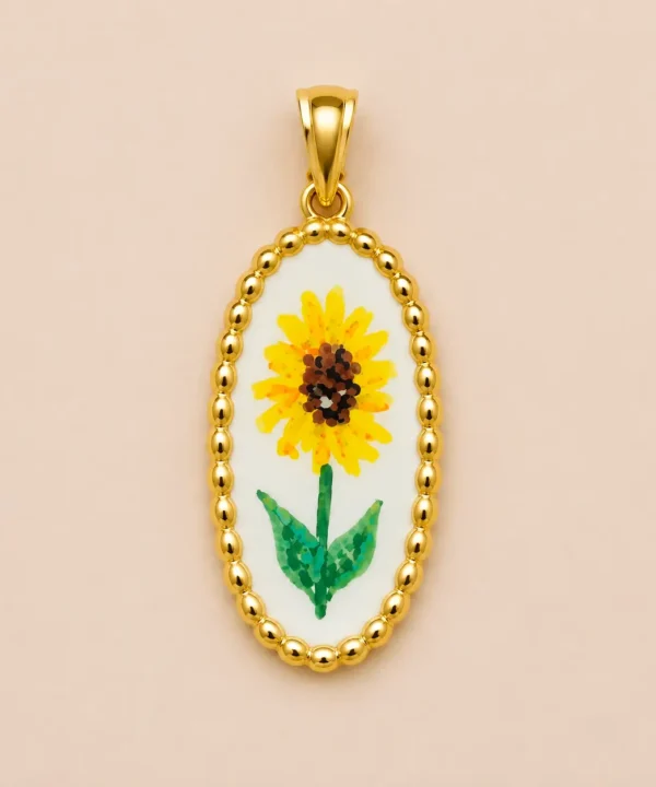 Ciondolo Resina Girasole Grande