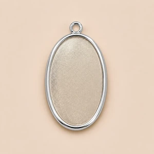 Medaglione ovale in argento scintillante grande